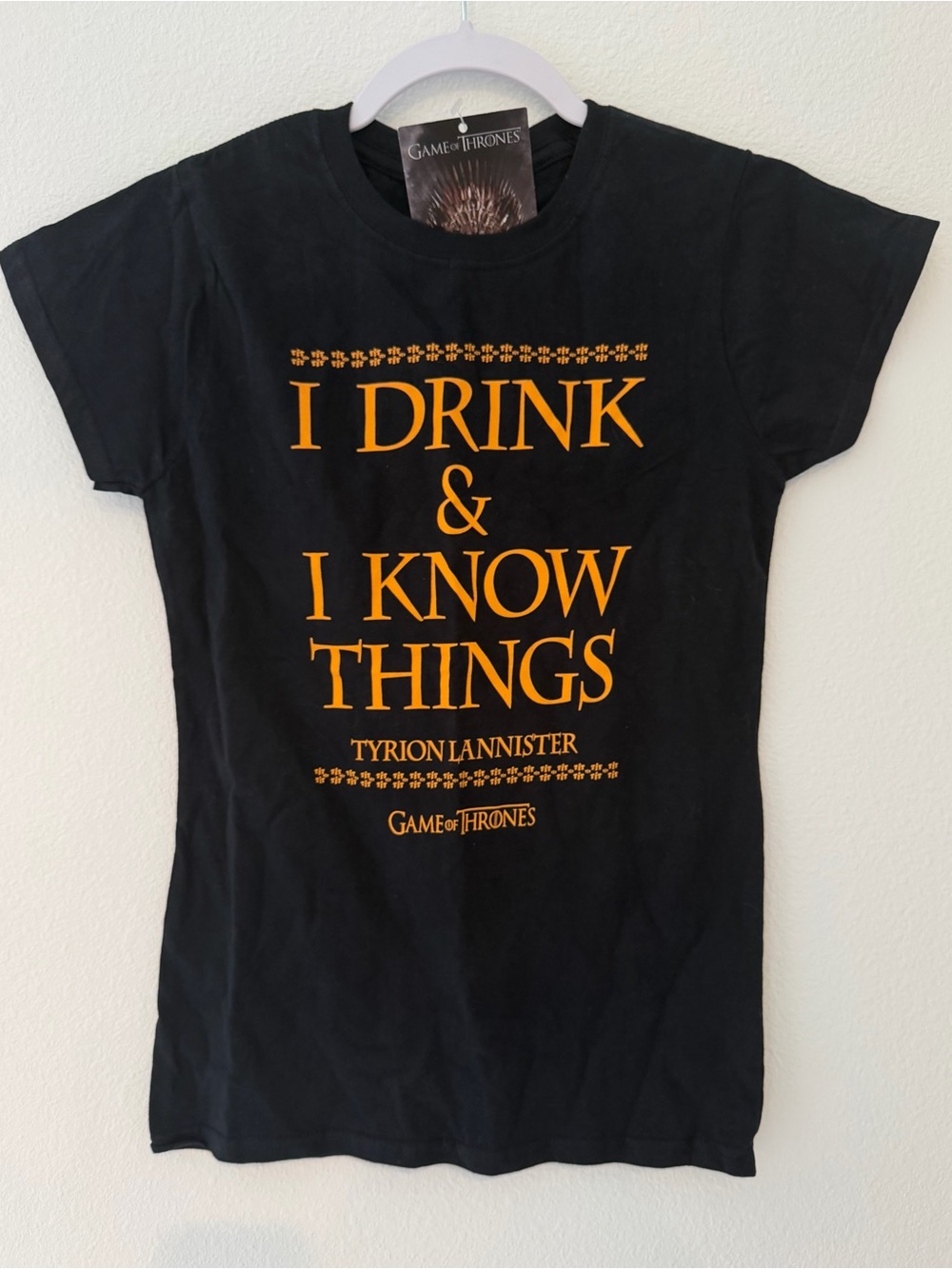 Game of Thrones Women's Black 'I Drink & I Know Things' Graphic Tee - Size S